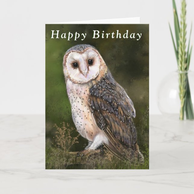 Bonne carte d'anniversaire Chouette de l'Ouest (Devant)