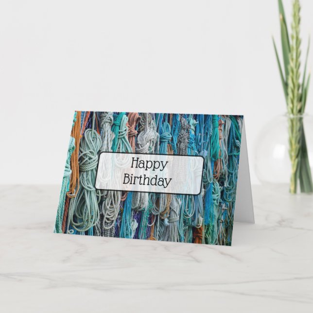 Bonne carte d'anniversaire cordes nautiques Thème (Devant)