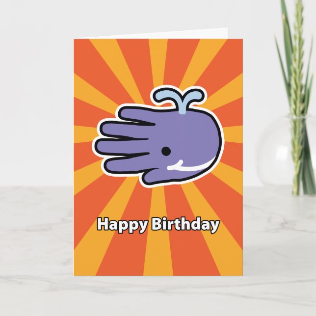Bonne carte d'anniversaire de baleine souriante (Devant)
