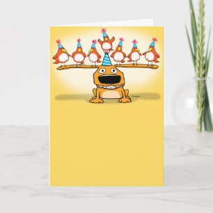 Bonne carte d'anniversaire de chien d'oiseaux