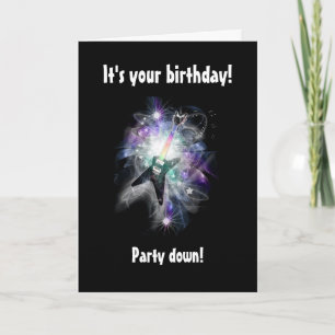 Bonne carte d'anniversaire de guitare électrique