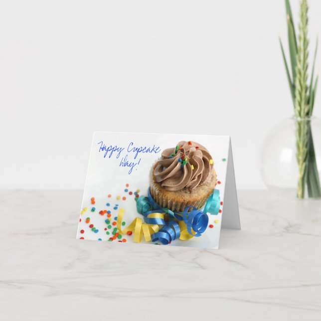 Bonne carte d'anniversaire de la fête du Cupcake (Devant)