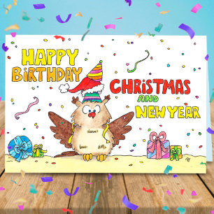 Bonne carte d'anniversaire, de Noël et de Nouvel A