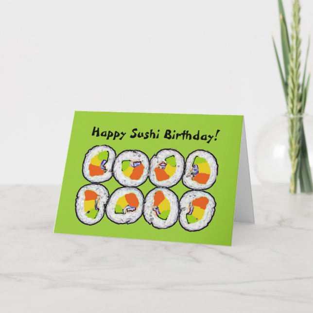 Bonne carte d'anniversaire de sushi (Devant)