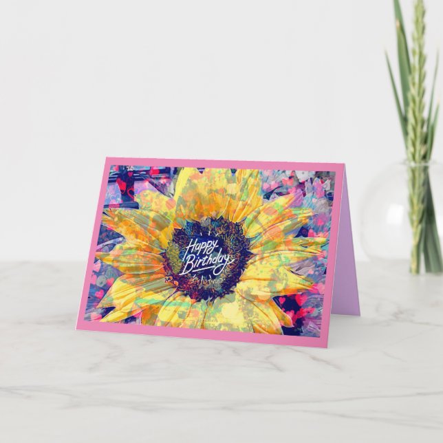 Bonne carte d'anniversaire de tournesol (Devant)