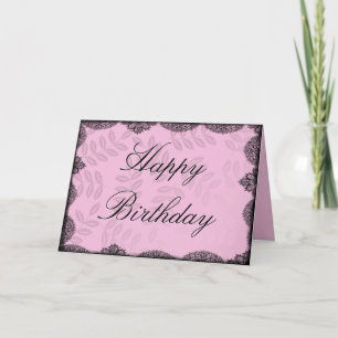 Bonne carte d'anniversaire - Dentelle Vintage rose