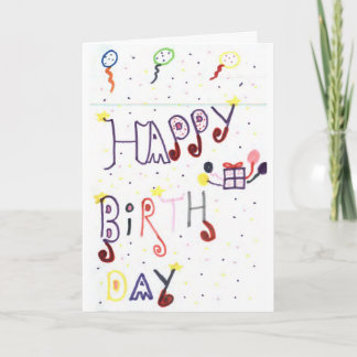 Bonne carte d'anniversaire - Dessin artisanal pour