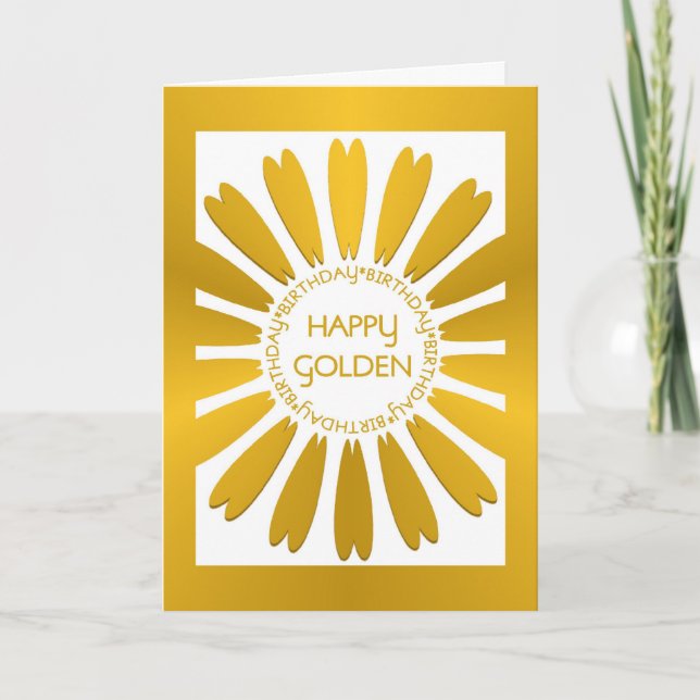 Bonne Carte d'Anniversaire Dorée (Devant)