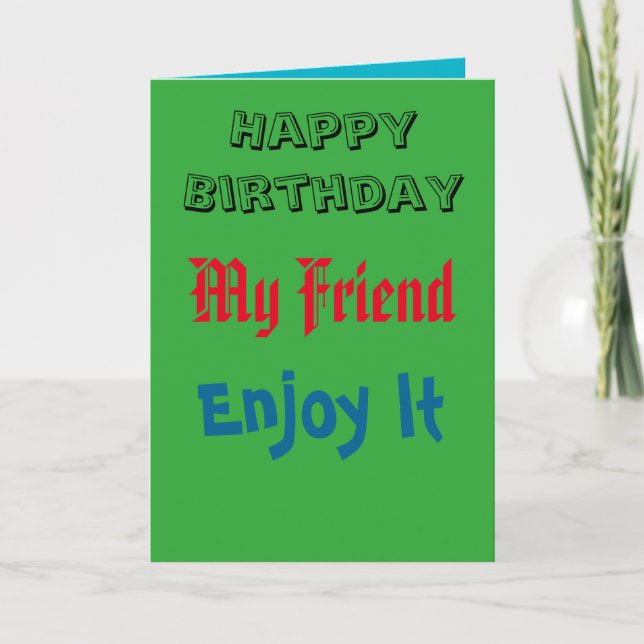 Bonne carte d'anniversaire du meilleur ami (Devant)