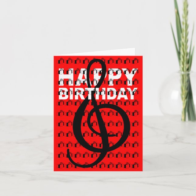 Bonne carte d'anniversaire G Clef boîte cadeau (Devant)