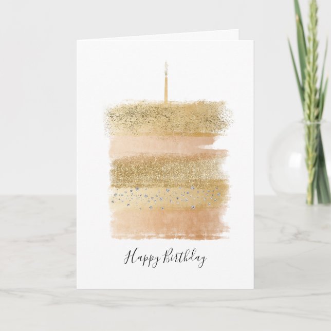 Bonne carte d'anniversaire, Gold Sparkly Birthday  (Devant)
