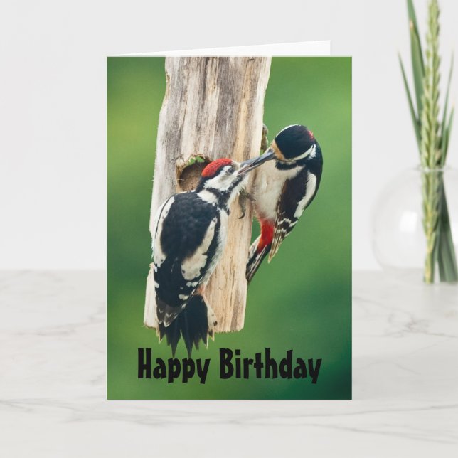 Bonne carte d'anniversaire grand pic tacheté (Devant)
