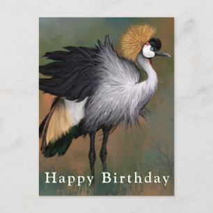 Bonne carte d'anniversaire Gris Gris Grue Crowned 