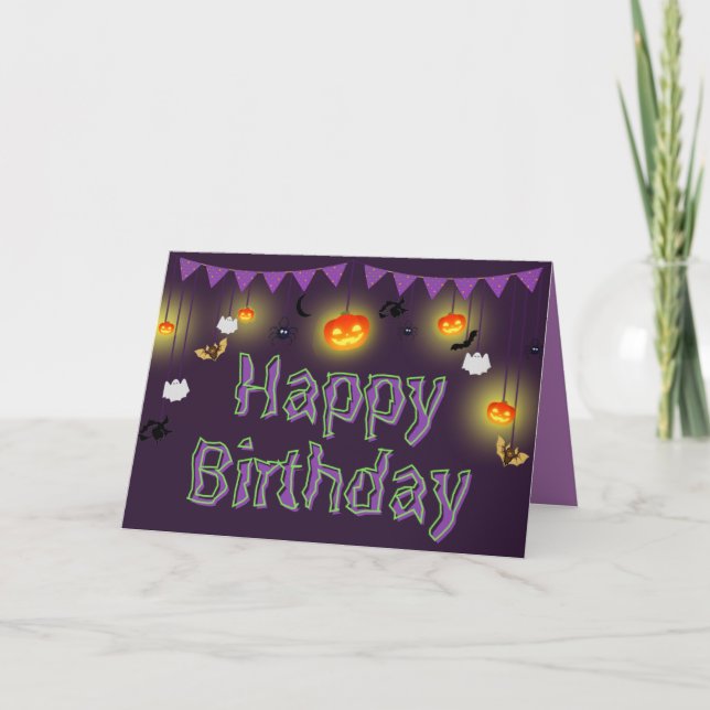 Bonne carte d'anniversaire Halloween (Devant)