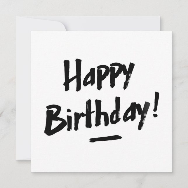 Bonne carte d'anniversaire - Hommes - Monochrome (Devant)