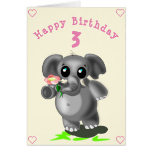 Bonne carte d'anniversaire Little Elephant - Perso