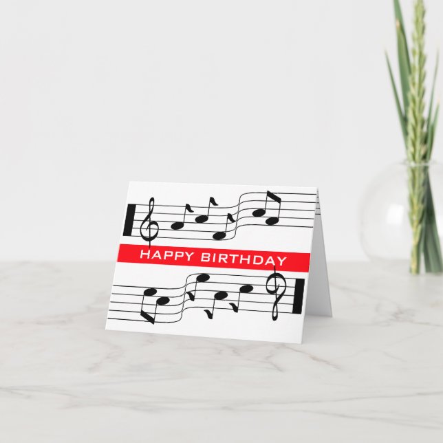 Bonne carte d'anniversaire Musique Note Notation B (Devant)