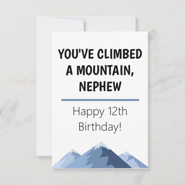 Bonne carte d'anniversaire Nephew Mountain WIldern (Devant)