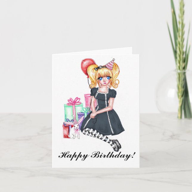 Bonne carte d'anniversaire (noire) (Devant)
