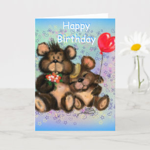 Bonne carte d'anniversaire Ours de famille - Hug
