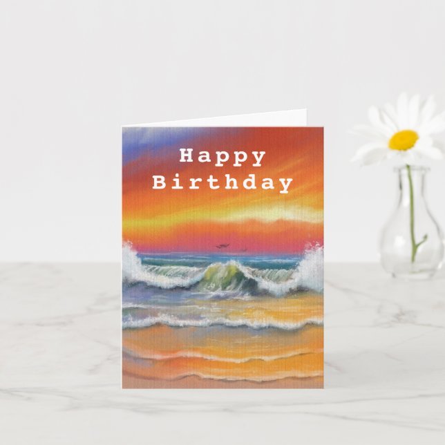 Bonne carte d'anniversaire Peinture de coucher de  (Petite plante)