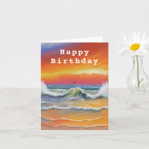 Bonne carte d'anniversaire Peinture de coucher de 