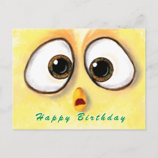 Bonne carte d'anniversaire Poulets surpris grands  (Devant)