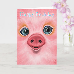 Bonne carte d'anniversaire pour bébé porc