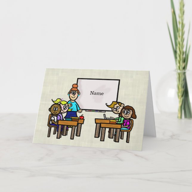 Bonne carte d'anniversaire pour enseignant et clas (Devant)