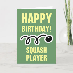 Bonne carte d'anniversaire pour joueur de squash e
