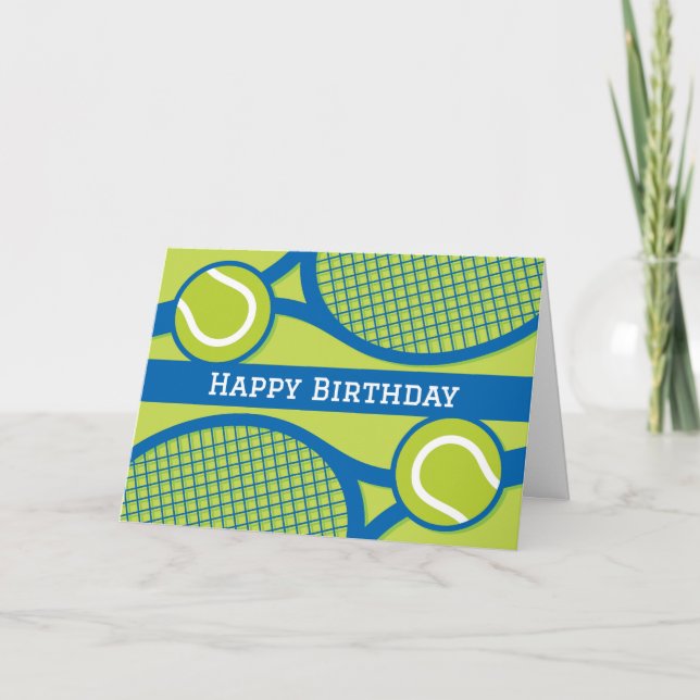 Bonne carte d'anniversaire pour joueur de tennis o (Devant)