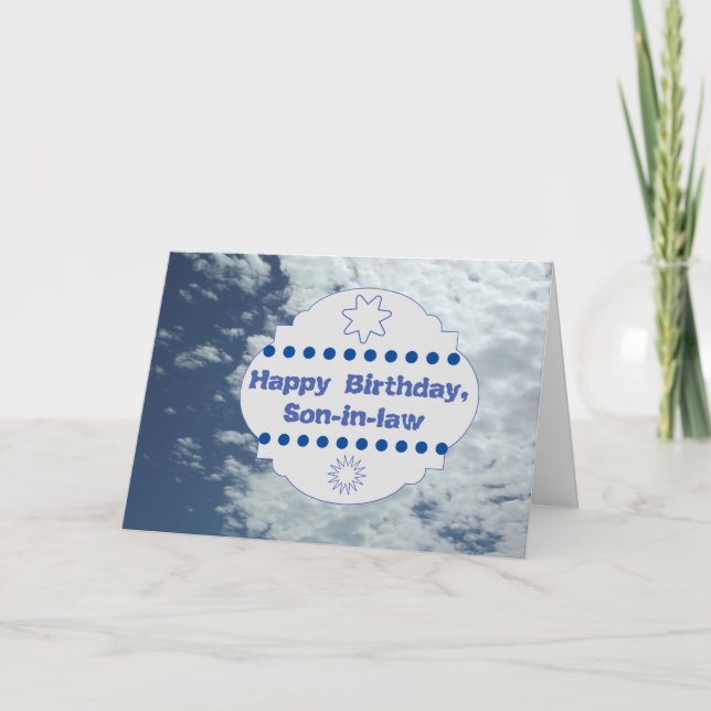 Bonne carte d'anniversaire pour le beau-fils nuage (Devant)