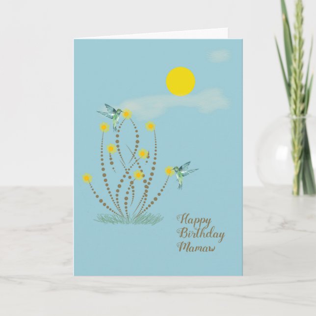 Bonne carte d'anniversaire pour Mamaw Blue (Devant)