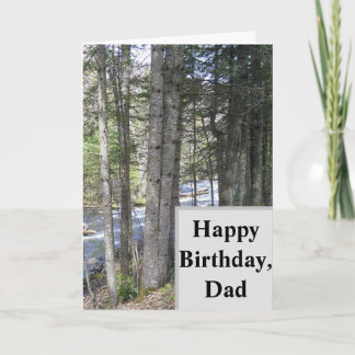 Bonne carte d'anniversaire pour papa. forêt avec f