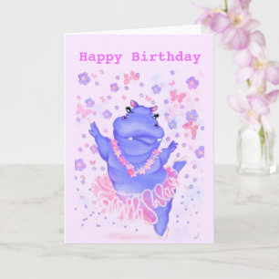 Bonne carte d'anniversaire Prima Ballerina Hippo C