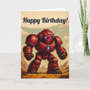 Bonne carte d'anniversaire - Red Robot Mech
