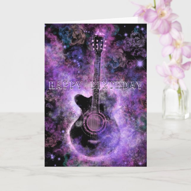 Bonne carte d'anniversaire Rock Guitare Musique (Orchidée)