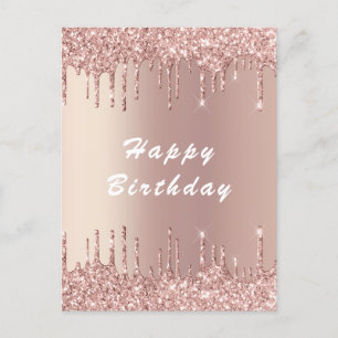 Bonne carte d'anniversaire Rose Gold Blush Parties