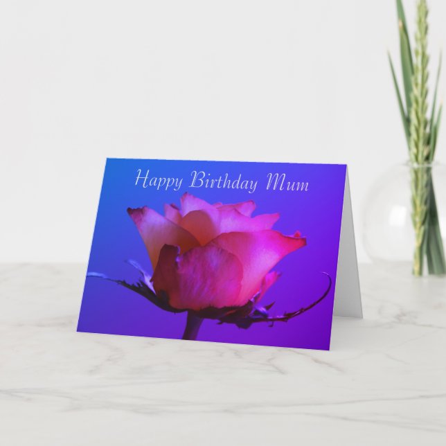 Bonne carte d'anniversaire rose rose personnalisab (Devant)