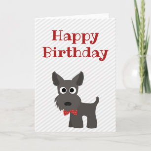 Bonne carte d'anniversaire Scottish Terrier Dog Bl