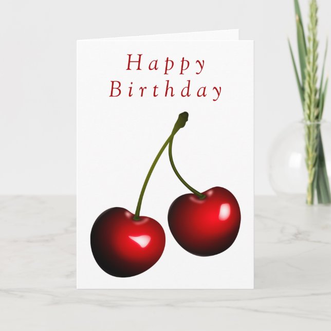 Bonne carte d'anniversaire Sweet Cherries (Devant)