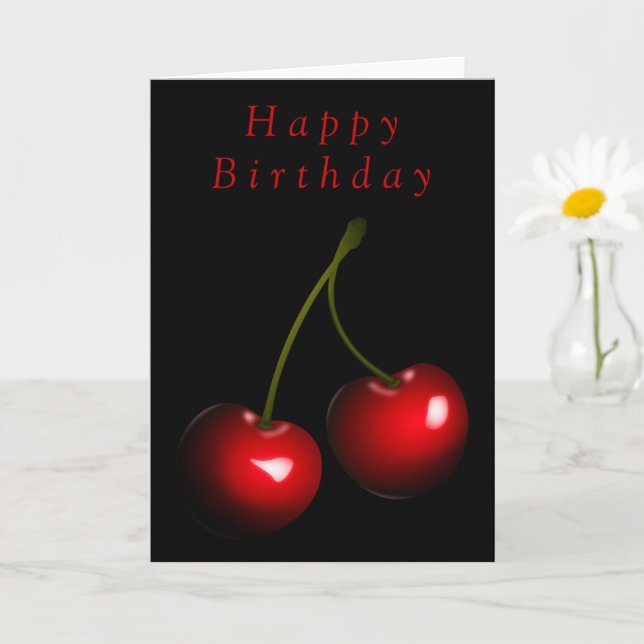 Bonne carte d'anniversaire Sweet Cherry Your Text  (Petite plante)