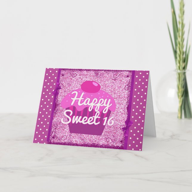 Bonne carte d'anniversaire Sweet sixteen (Devant)