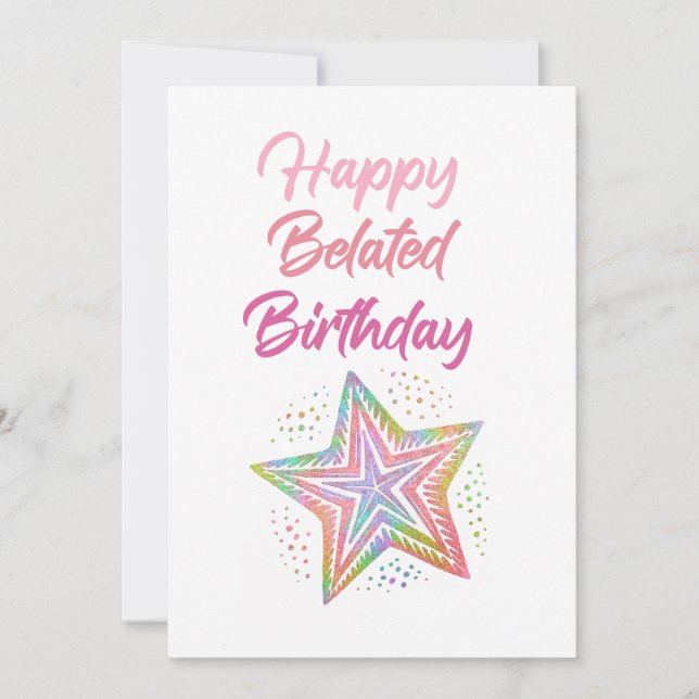 Bonne carte d'anniversaire tardive (Devant)
