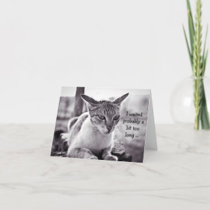 Bonne carte d'anniversaire (tardive) : Chat en att