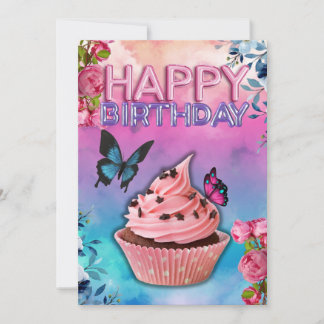 Bonne carte d'anniversaire (thème papillon)