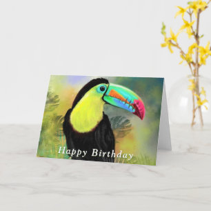 Bonne carte d'anniversaire Toco Tropical Toucan Bi
