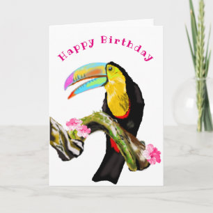 Bonne carte d'anniversaire Toucan Bird - Votre tex