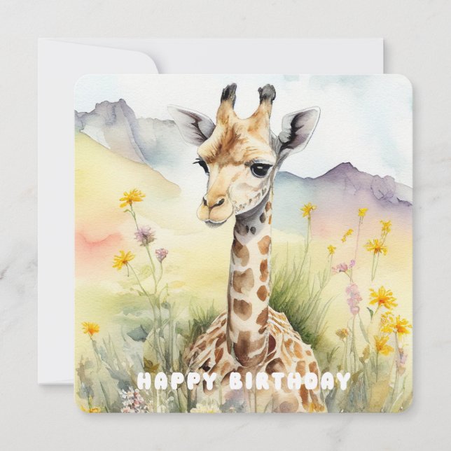 Bonne carte d'appartement Giraffe anniversaire (Devant)