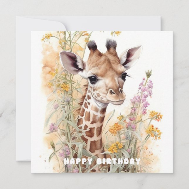 Bonne carte d'appartement Giraffe anniversaire (Devant)